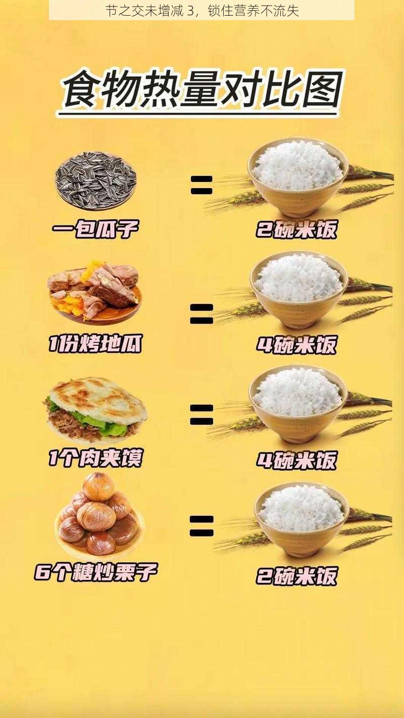 节之交未增减 3,锁住营养不流失