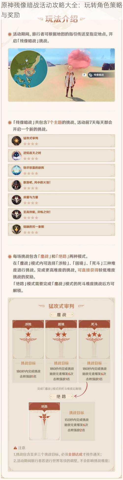 原神残像暗战活动攻略大全:玩转角色策略与奖励
