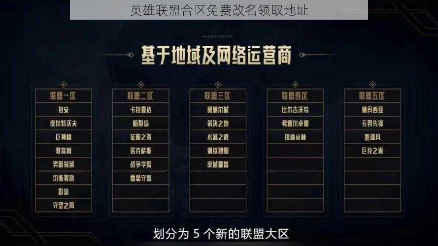 英雄联盟合区免费改名领取地址