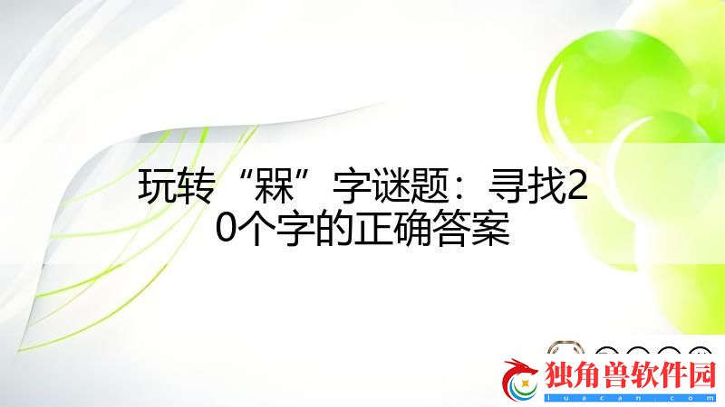 玩转“槑”字谜题：寻找20个字的正确答案
