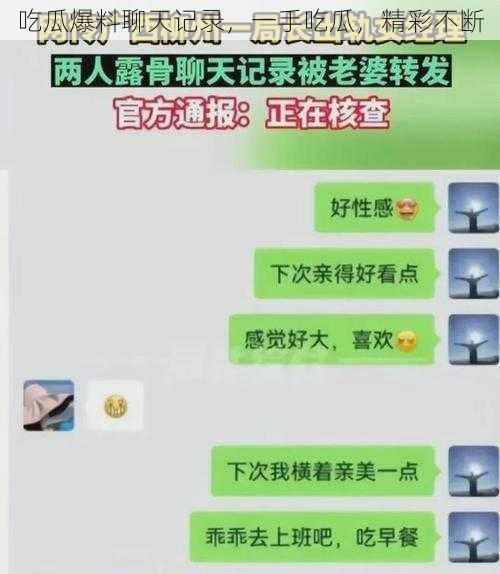 吃瓜爆料聊天记录，一手吃瓜，精彩不断
