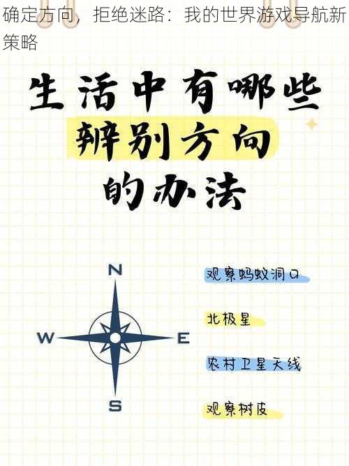 确定方向,拒绝迷路:我的世界游戏导航新策略