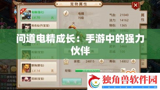 问道电精成长：手游中的强力伙伴