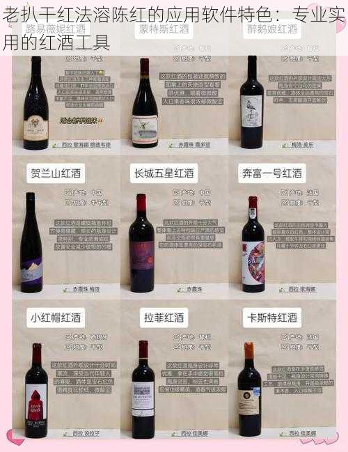 老扒干红法溶陈红的应用软件特色：专业实用的红酒工具