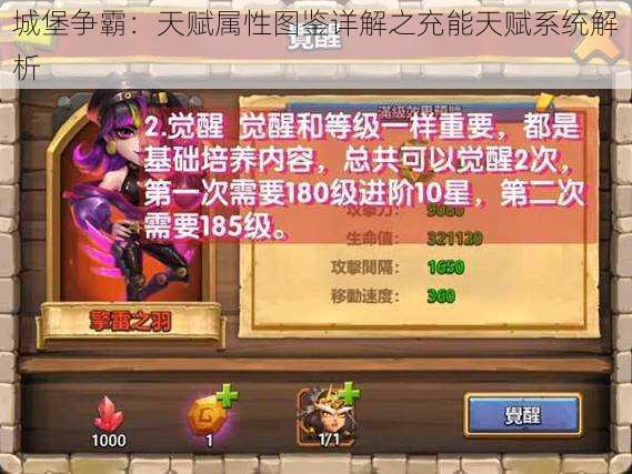 城堡争霸:天赋属性图鉴详解之充能天赋系统解析