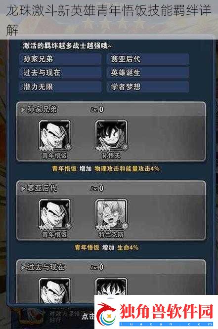 龙珠激斗新英雄青年悟饭技能羁绊详解