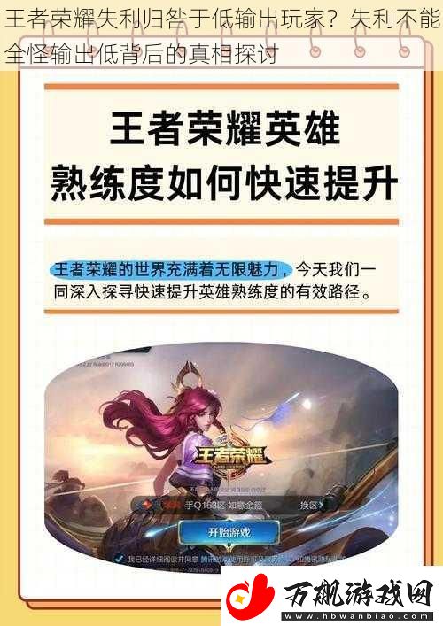王者荣耀失利归咎于低输出玩家失利不能全怪输出低背后的真相探讨