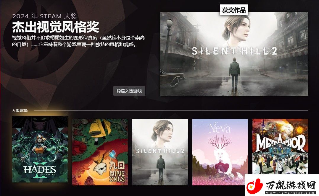 2024年Steam大奖获奖名单黑神话