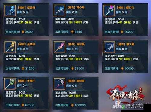 剑侠情缘手游,小R玩家的武器打造策略