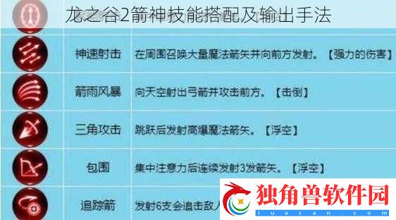 龙之谷2箭神技能搭配及输出手法