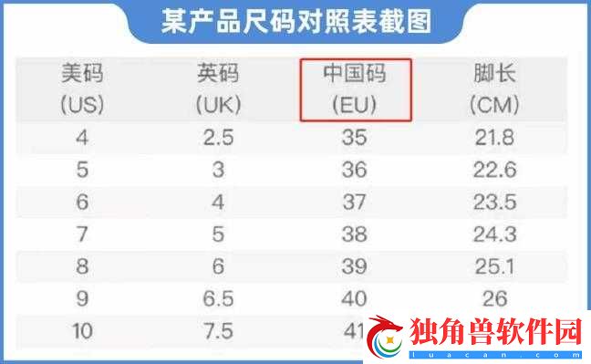 国产尺码和欧洲尺码表约：对比与换算指南