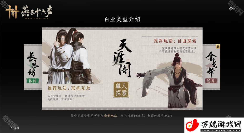 燕云十六声百业怎么退出