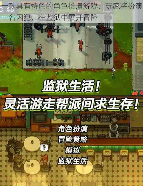 一款具有特色的角色扮演游戏，玩家将扮演一名囚犯，在监狱中展开冒险