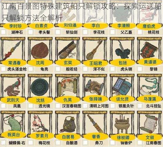 江南百景图特殊建筑船只解锁攻略:探索运送船只解锁方法全解析