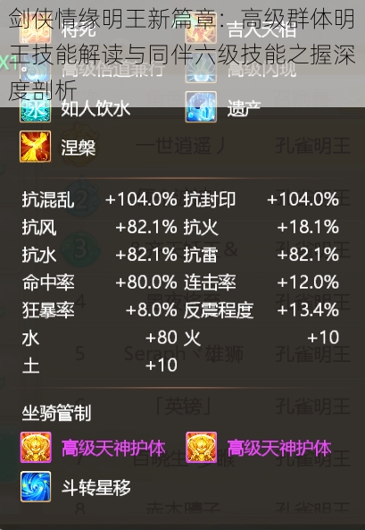 剑侠情缘明王新篇章:高级群体明王技能解读与同伴六级技能之握深度剖析
