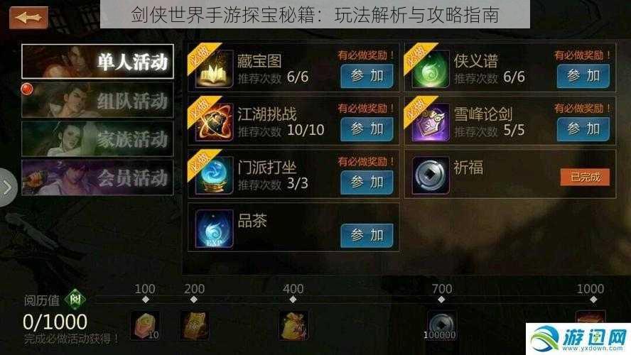 剑侠世界手游探宝秘籍:玩法解析与攻略指南
