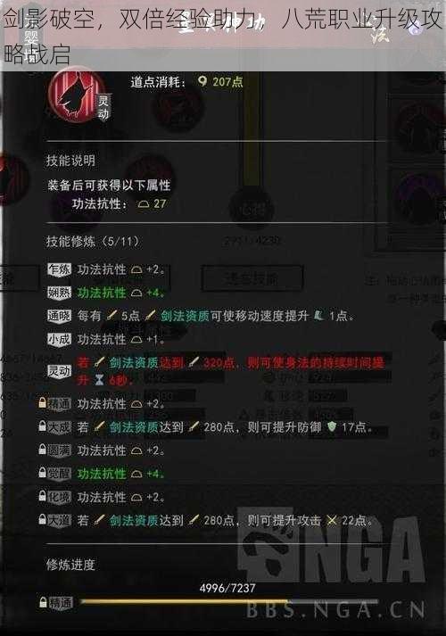 剑影破空,双倍经验助力,八荒职业升级攻略战启