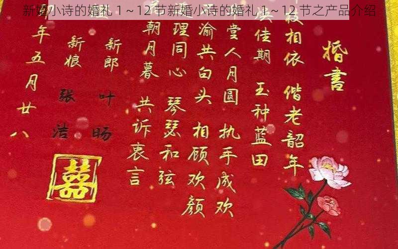 新婚小诗的婚礼 1~12 节新婚小诗的婚礼 1~12 节之产品介绍