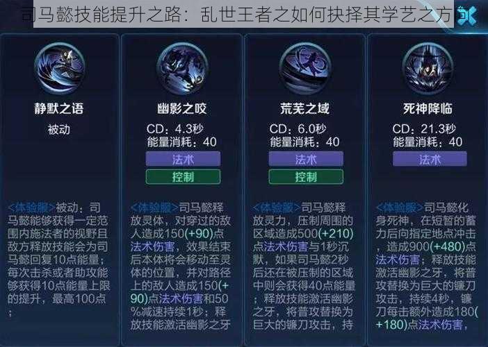 司马懿技能提升之路:乱世王者之如何抉择其学艺之方向