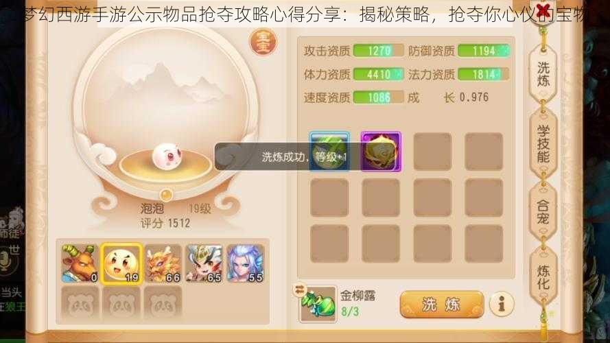 梦幻西游手游公示物品抢夺攻略心得分享：揭秘策略，抢夺你心仪的宝物