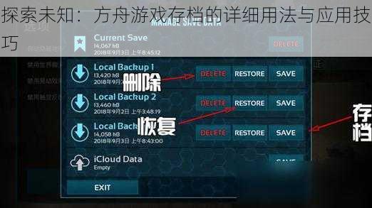 探索未知:方舟游戏存档的详细用法与应用技巧