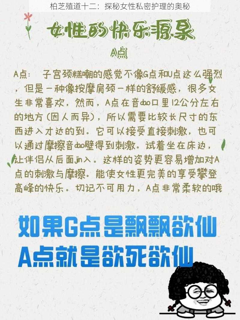 柏芝殖道十二:探秘女性私密护理的奥秘