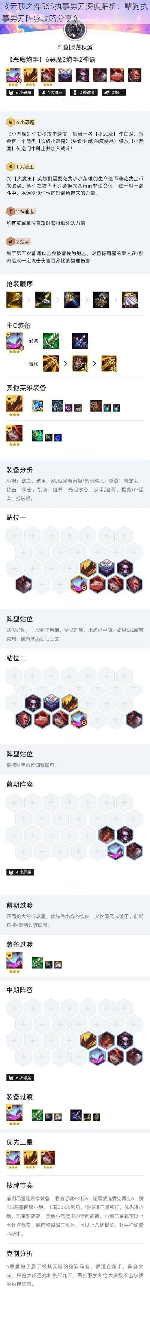 《云顶之弈S65执事男刀深度解析:赌狗执事男刀阵容攻略分享》