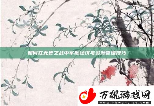 如何在无畏之战中掌握经济与资源管理技巧