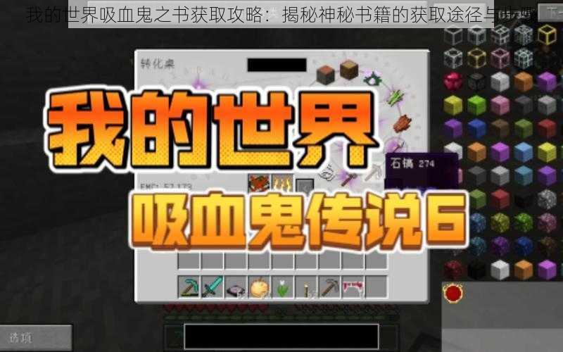 我的世界吸血鬼之书获取攻略:揭秘神秘书籍的获取途径与步骤