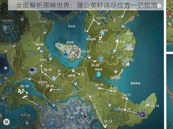 全面解析原神世界：蒲公英籽详尽位置一览指南