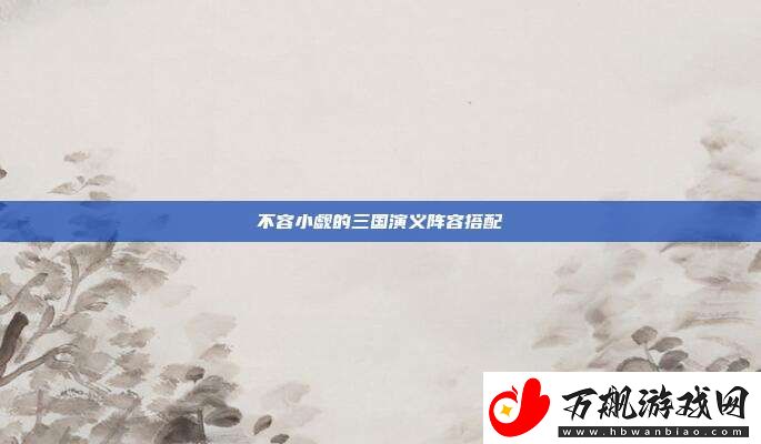 不容小觑的三国演义阵容搭配