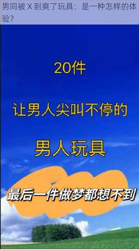 男同被 X 到爽了玩具:是一种怎样的体验?