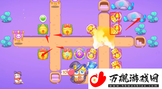 保卫萝卜4阿波与魔法宝藏第57关通关攻略