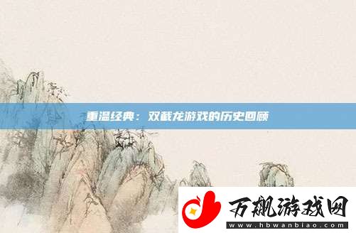 重温经典：双截龙游戏的历史回顾