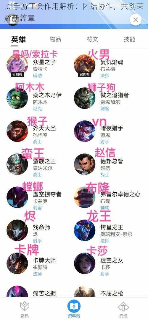 lol手游工会作用解析:团结协作,共创荣耀新篇章