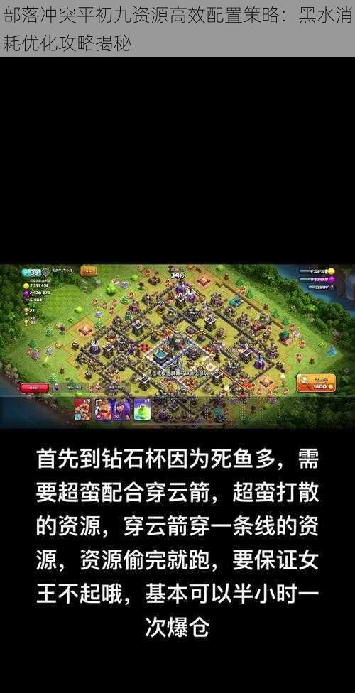 部落冲突平初九资源高效配置策略:黑水消耗优化攻略揭秘