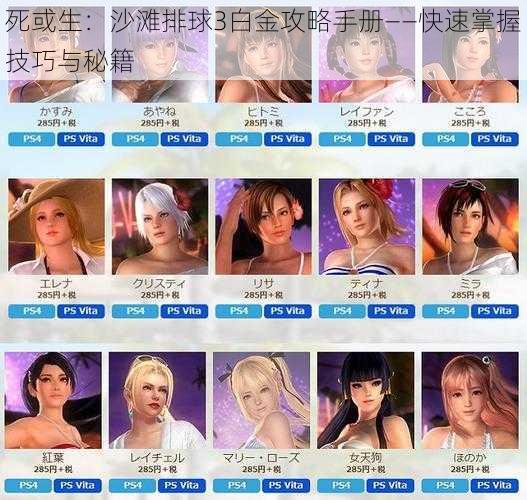死或生:沙滩排球3白金攻略手册——快速掌握技巧与秘籍