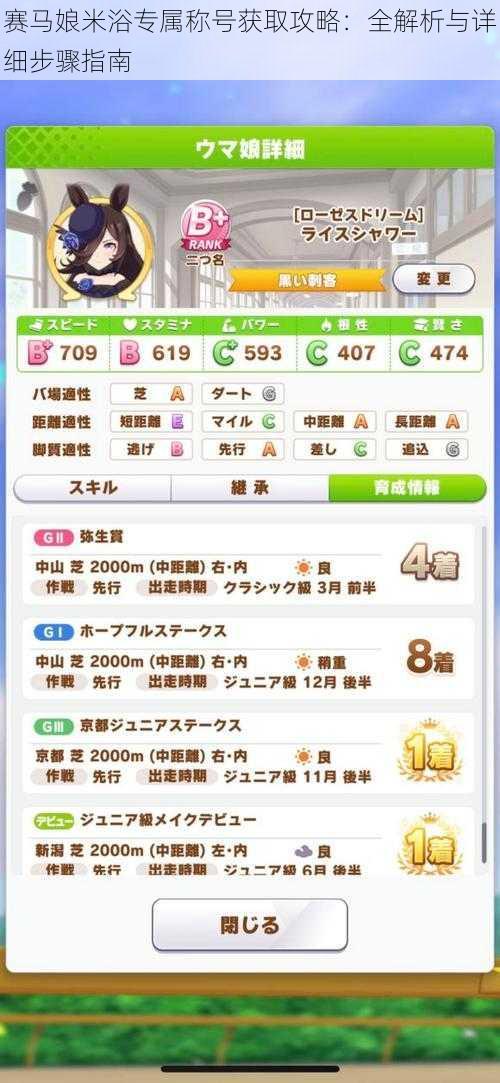 赛马娘米浴专属称号获取攻略：全解析与详细步骤指南