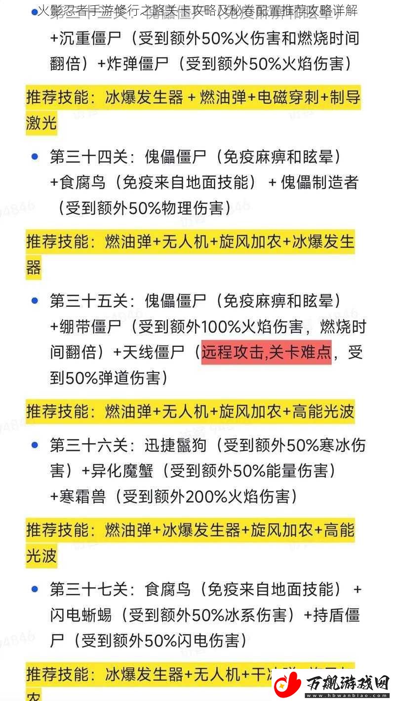 火影忍者手游修行之路关卡攻略及秘卷配置推荐攻略详解