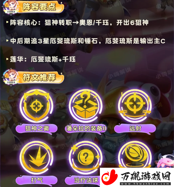 云顶之弈s11六狙亚飞阵容怎么玩