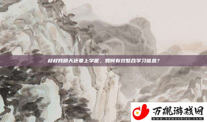 叔叔我明天还要上学呢-如何有效整合学习信息