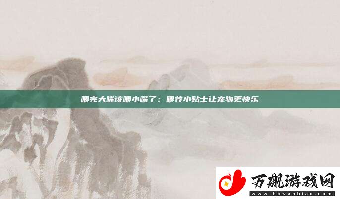 喂完大嘴该喂小嘴了：喂养小贴士让宠物更快乐
