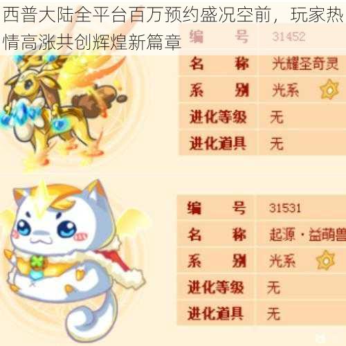 西普大陆全平台百万预约盛况空前,玩家热情高涨共创辉煌新篇章