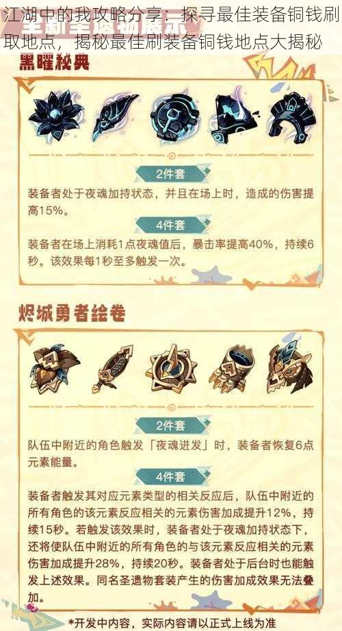 江湖中的我攻略分享:探寻最佳装备铜钱刷取地点,揭秘最佳刷装备铜钱地点大揭秘