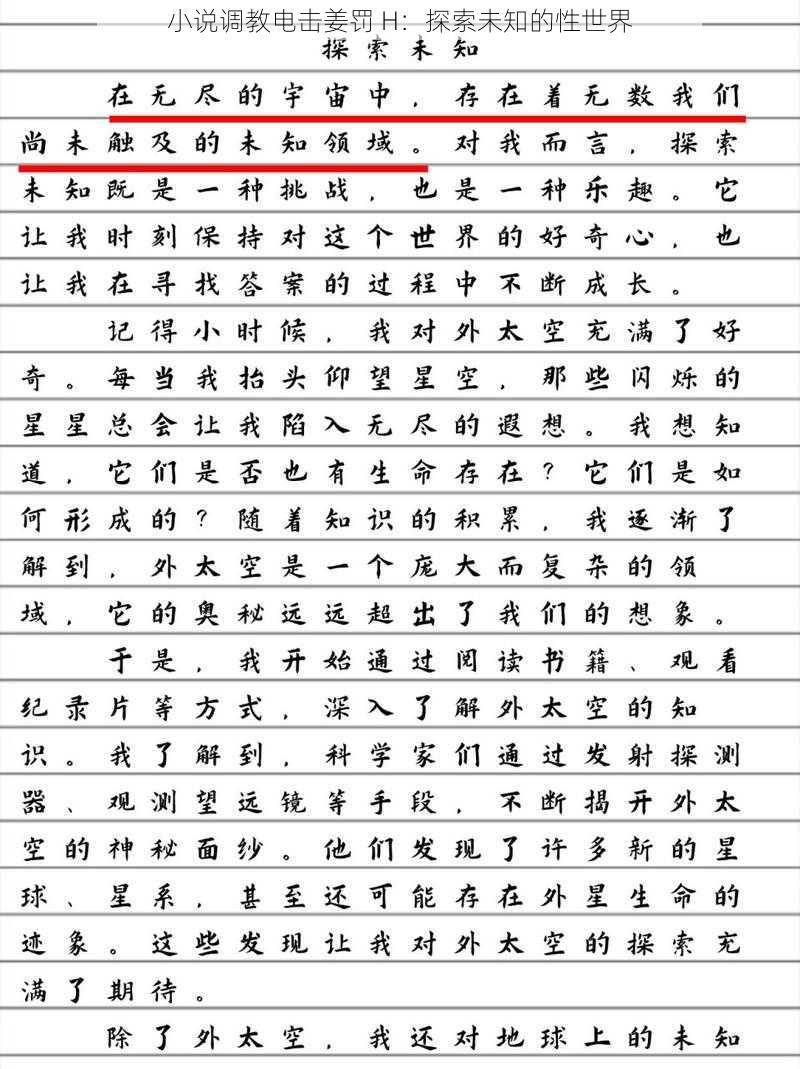 小说**电击姜罚 H:探索未知的性世界
