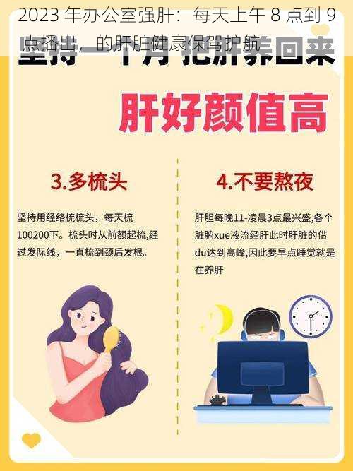 2023 年办公室强肝：每天上午 8 点到 9 点播出，的肝脏健康保驾护航