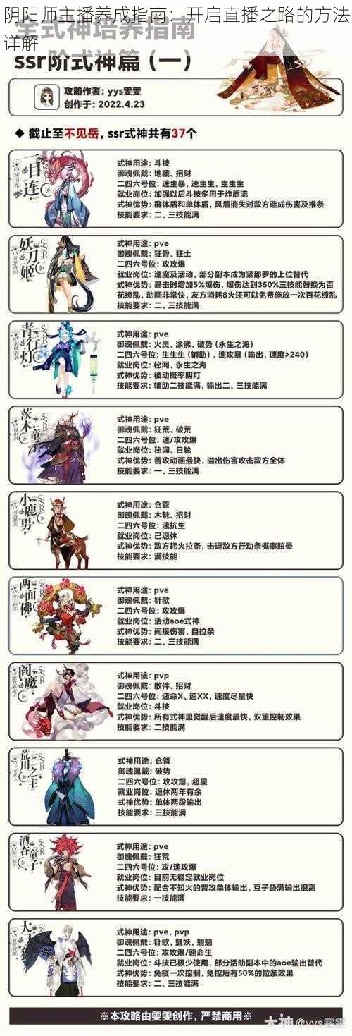 阴阳师主播养成指南：开启直播之路的方法详解